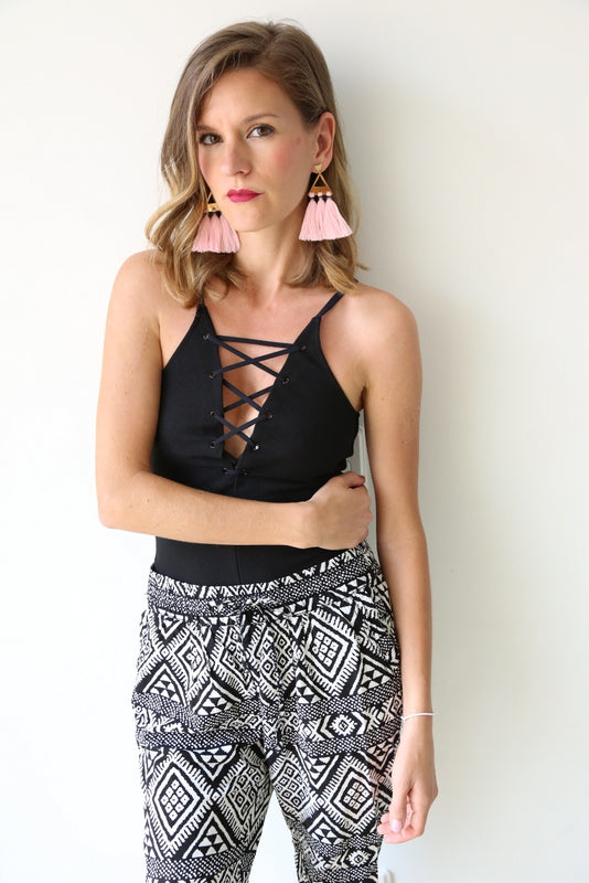 Trío Tassel Earring - Rose Quartz