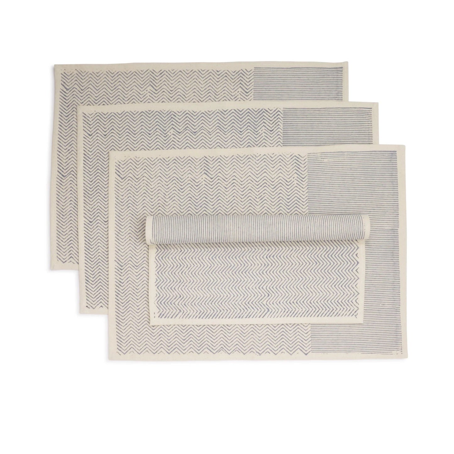 VERTEX Hand Block Printed Napkins - Set of 4. Cotton - Fair Trade - Artisan Made