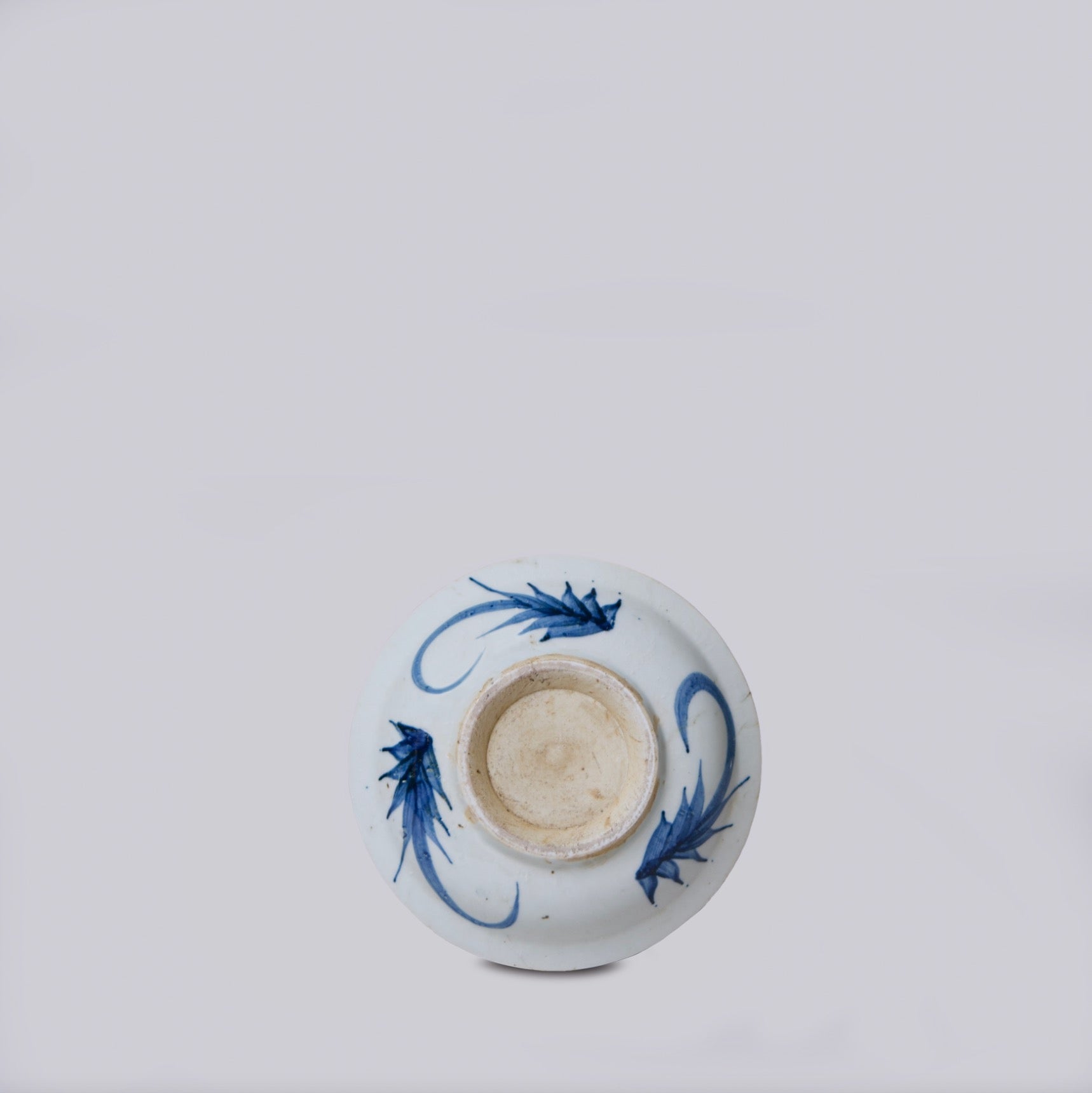 Small Blue and White Porcelain Auspicious Couplet Dish