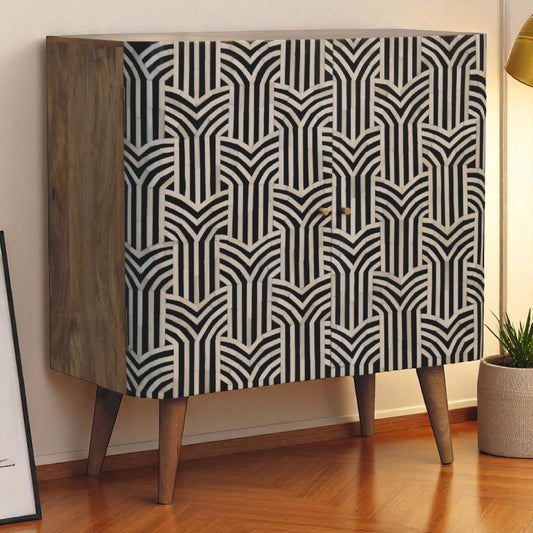 Solid Wood Edessa Bone Inlay Cabinet