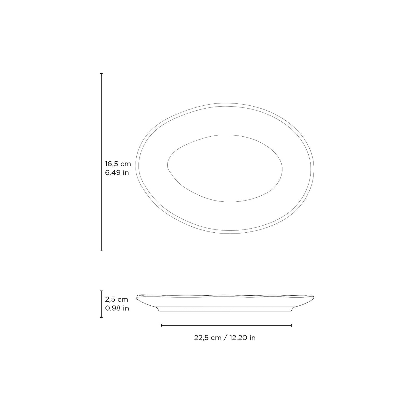 Oval Dessert Plate Set of 4