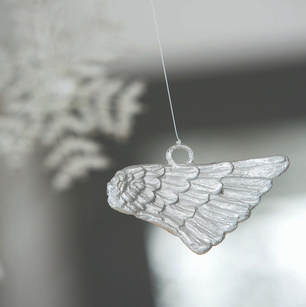 Ornament Silver Angel Wing