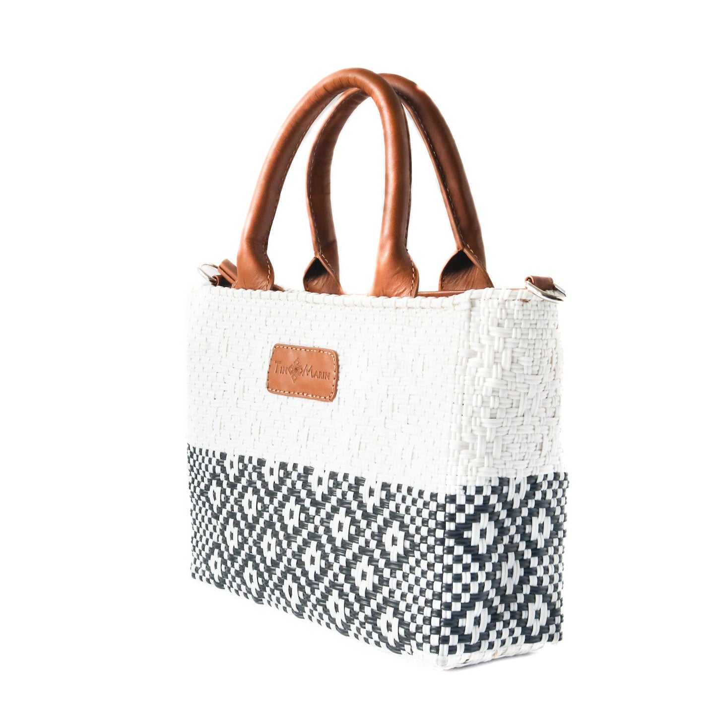 Tin Marin White Small Woven Crossbody Bag