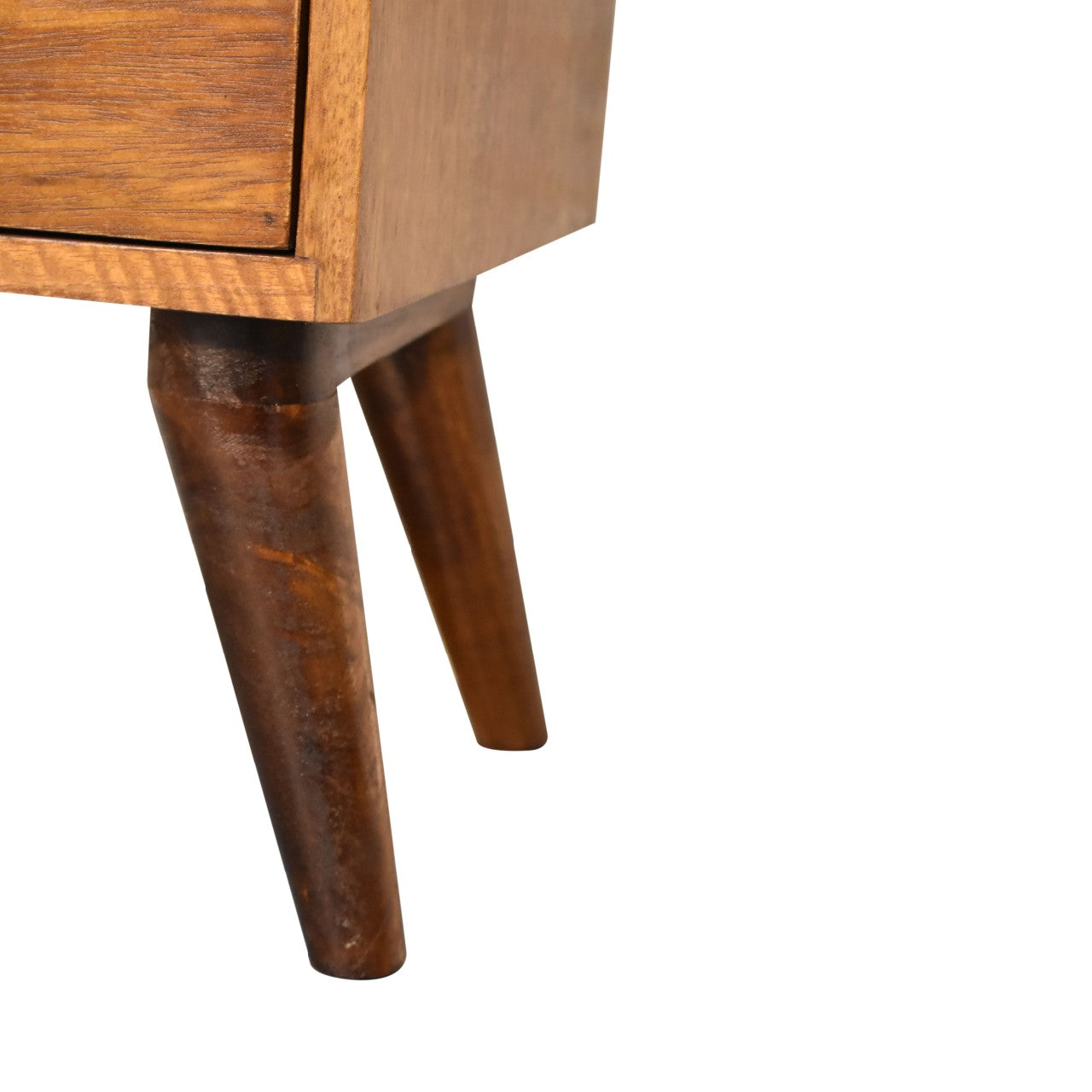 Solid Wood Multi Bedside, 4-Drawers, Chestnut, Brown