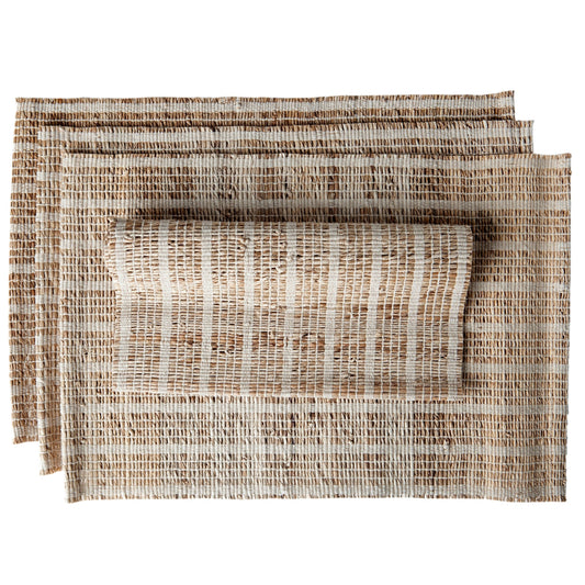 Biscotti Placemats. Set of 4. Banana Stem Fiber - Handwoven - Fair Trade - Artisan Made