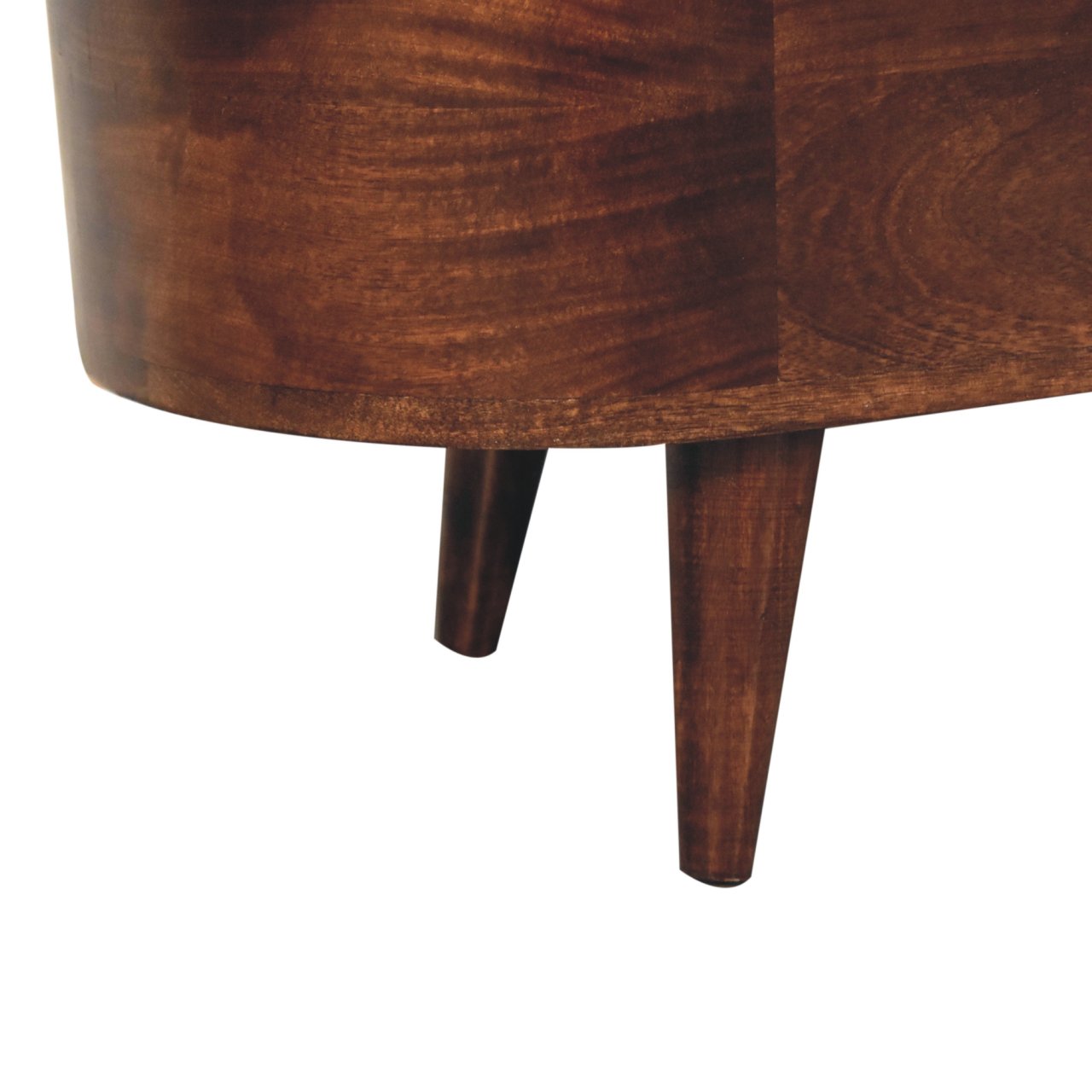 Solid Wood California Walnut Rounded Lid-Up Blanket Box
