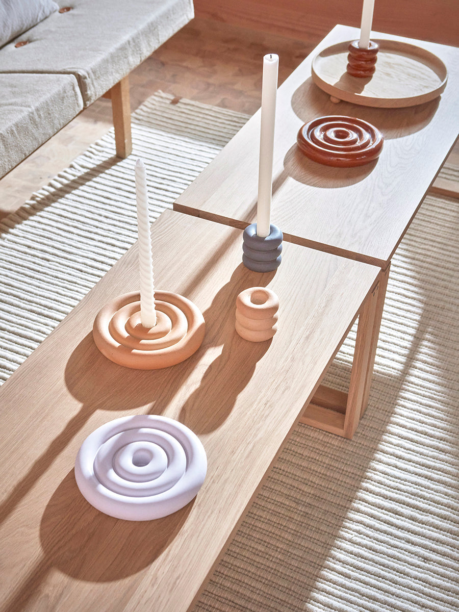 Savi Ceramic Candleholder - Beige