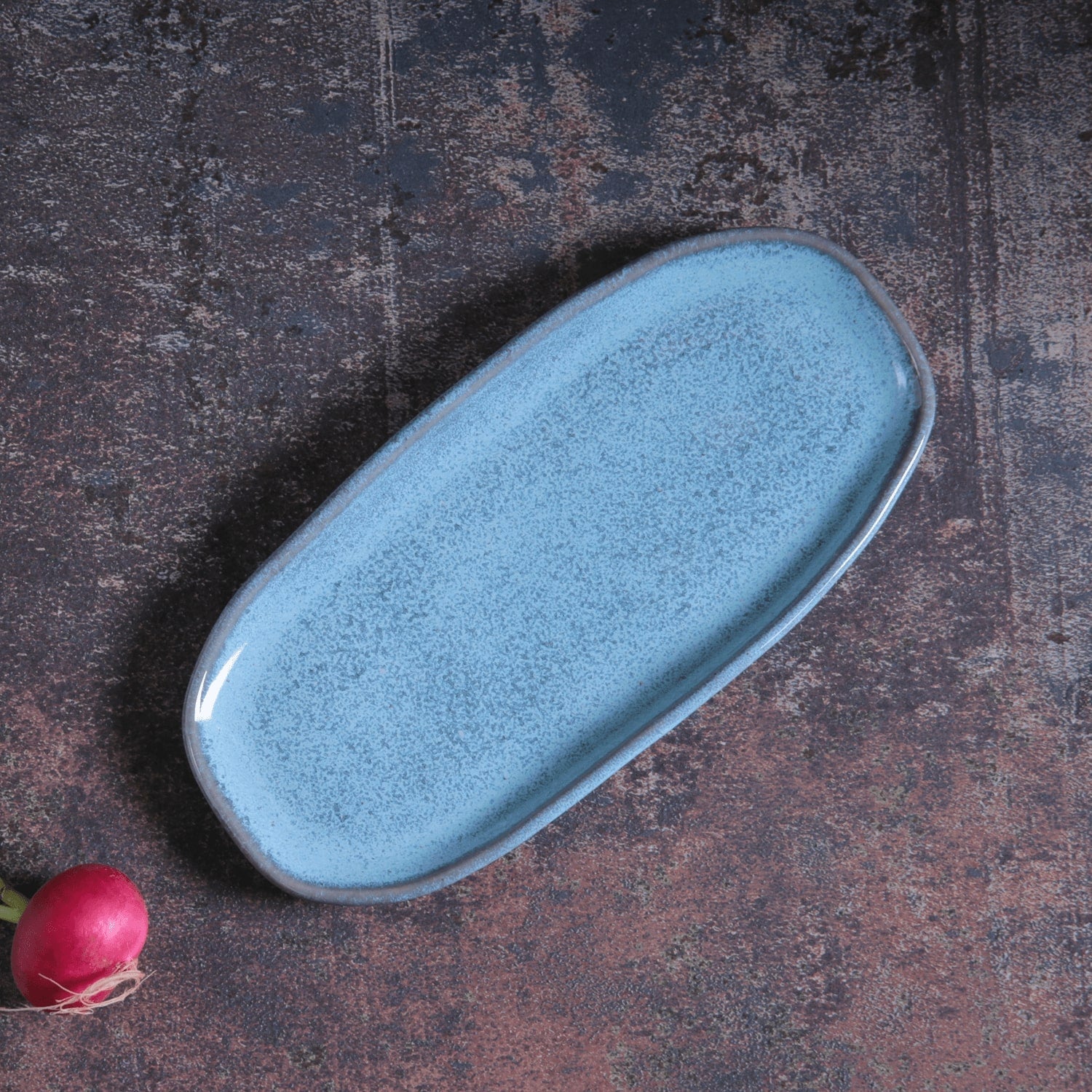 Shallow Organic Oval Platter Small Set of 4