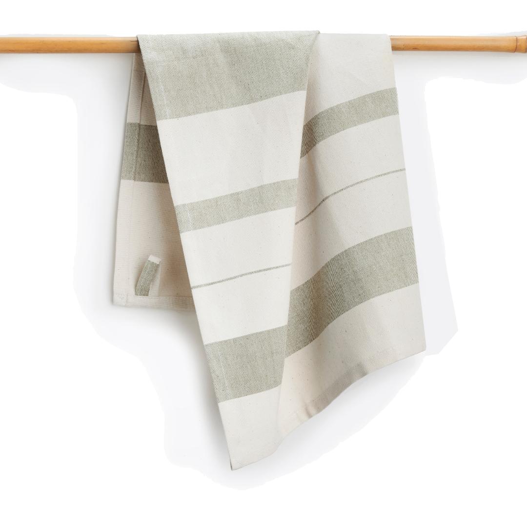 SAGE - Set of 2. Handwoven Kitchen Towels - Cotton - Fair Trade - Artisan Made