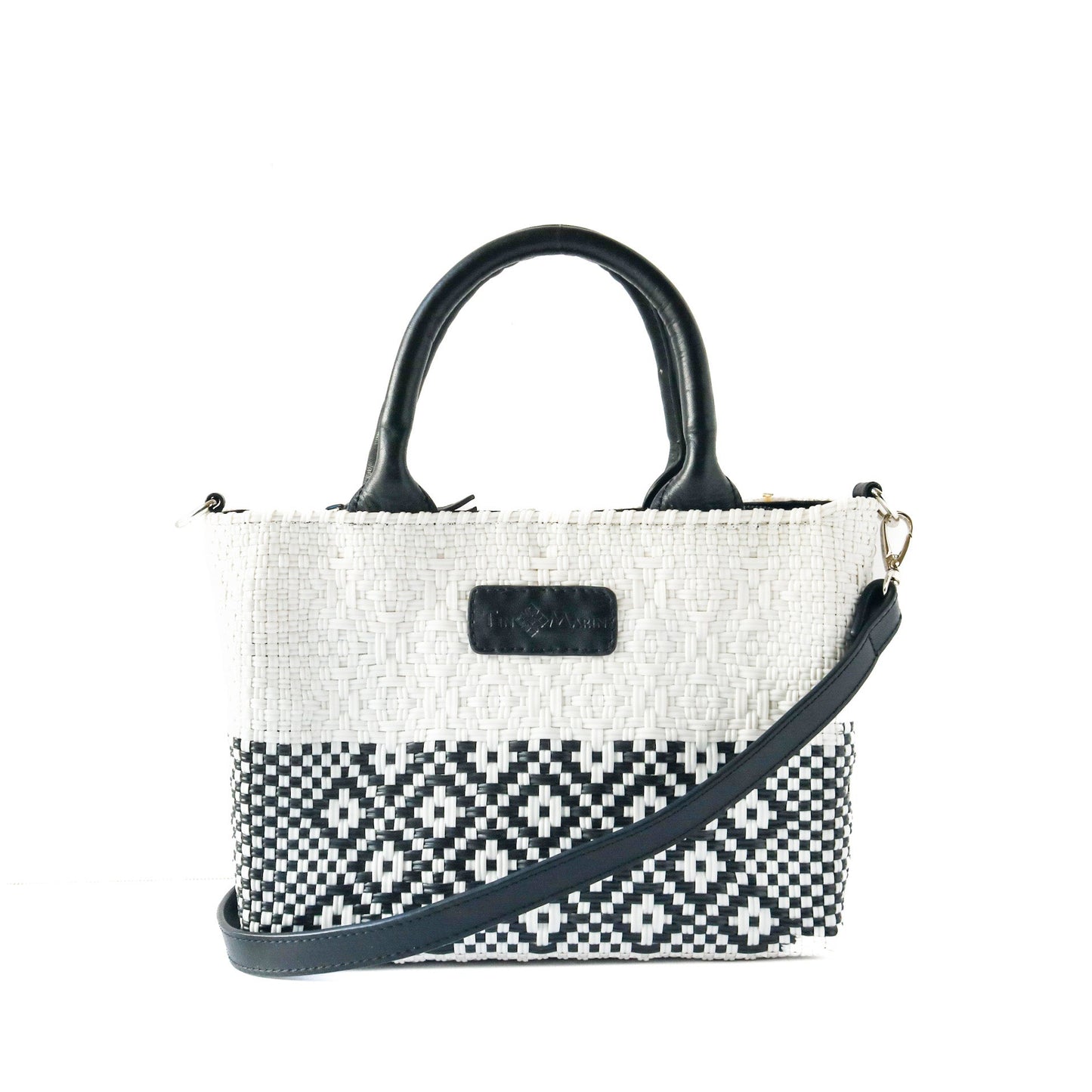 Tin Marin White Small Woven Crossbody Bag