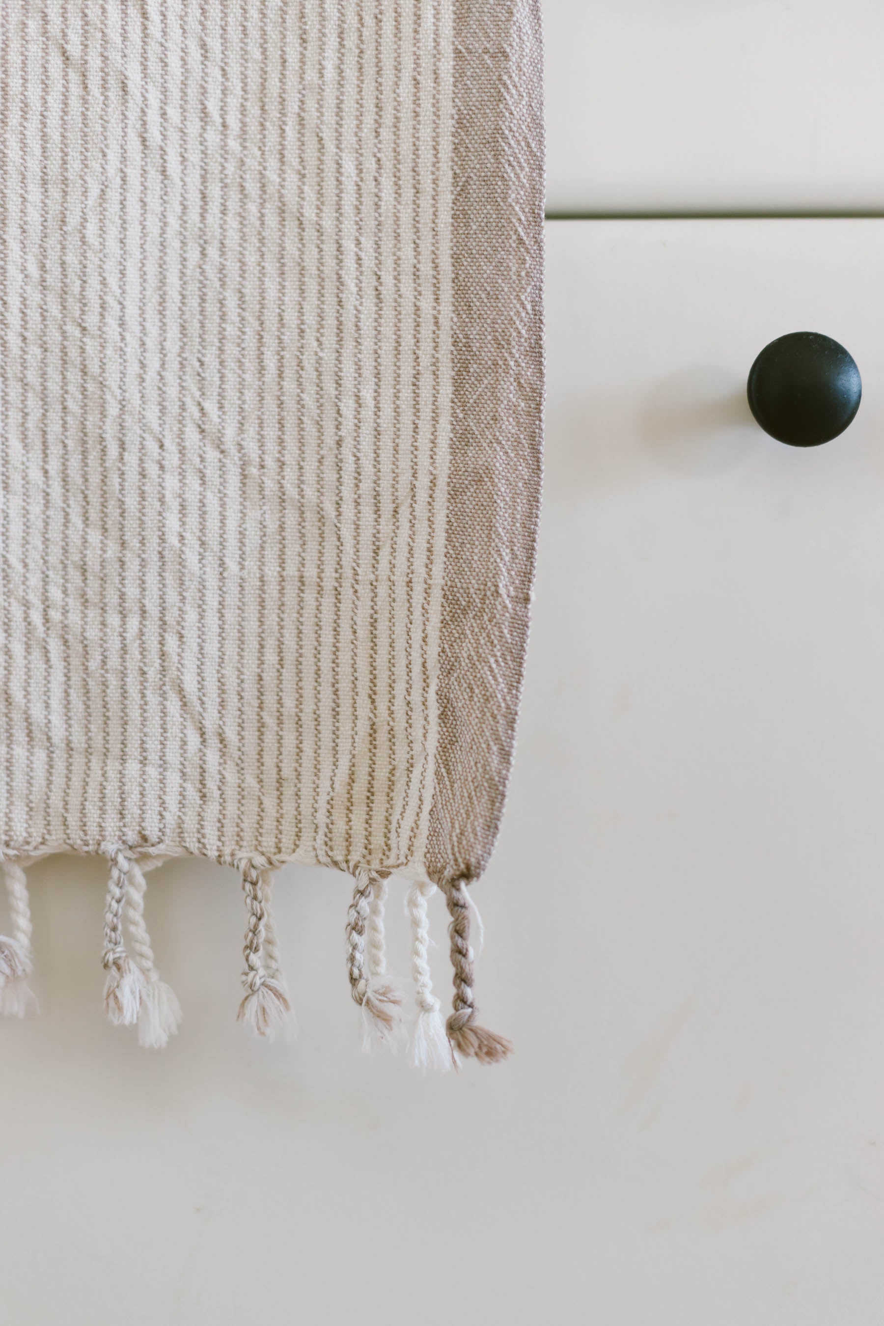 Ivory Caramel Tribeca Hand Towel