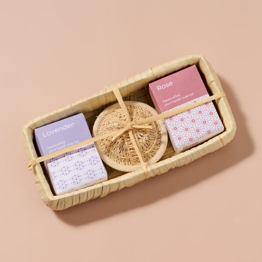 Taaja Lavender and Rose Soap/Body Scrubber Set