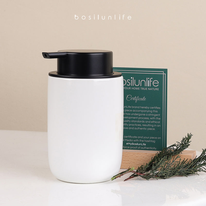 Liquid Soap Dispenser Slim Sustainable Ceramic