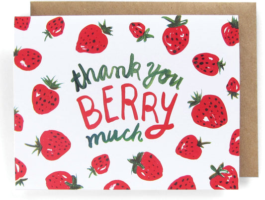 Thank You Berry Much Card - Set of 8