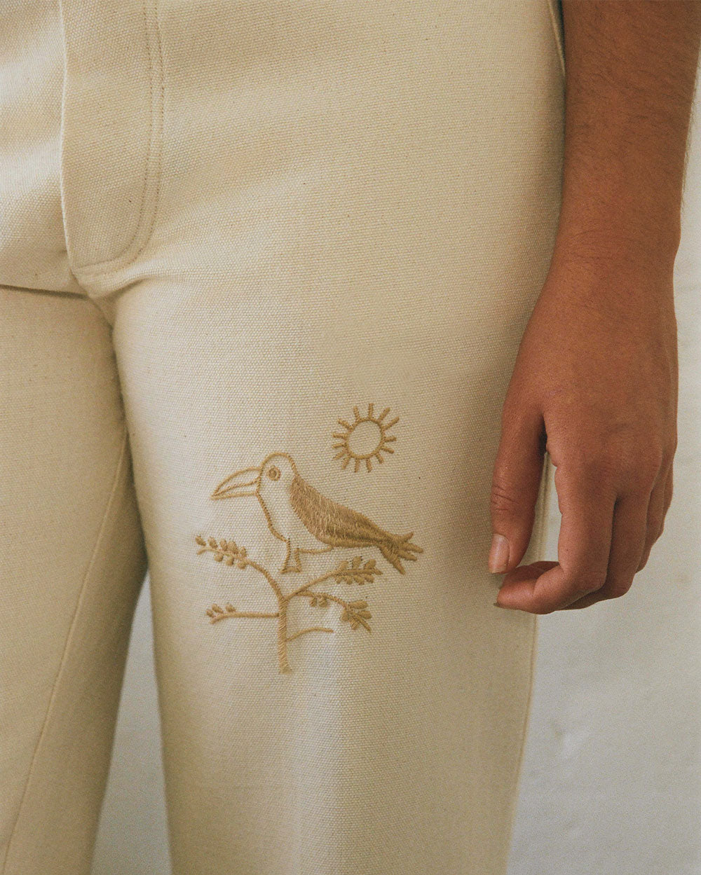 Ave del Rio | Hand-Embroidered Pants in Cotton