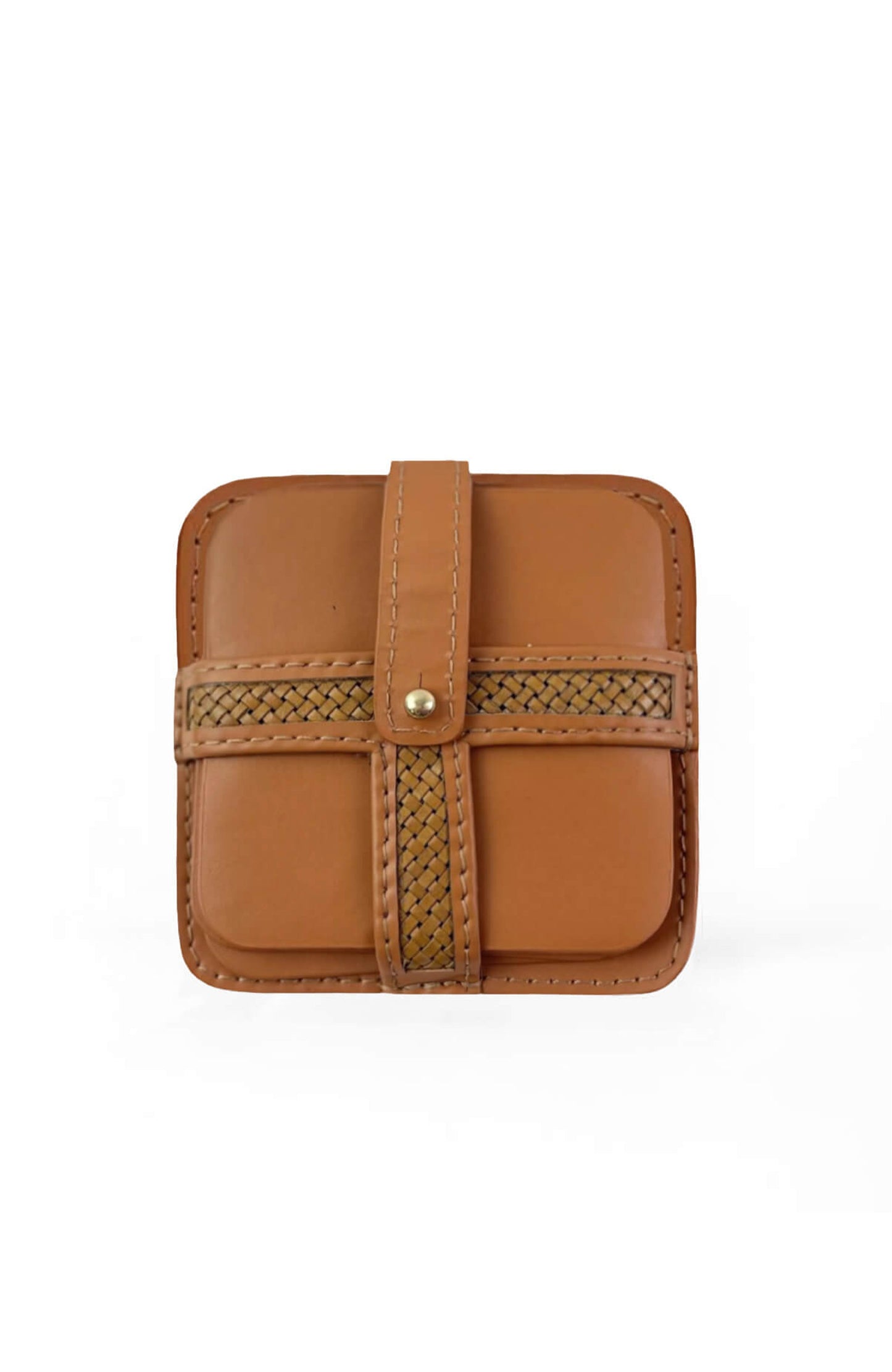 Woven Square Coasters  (Set of 4 with Holder)