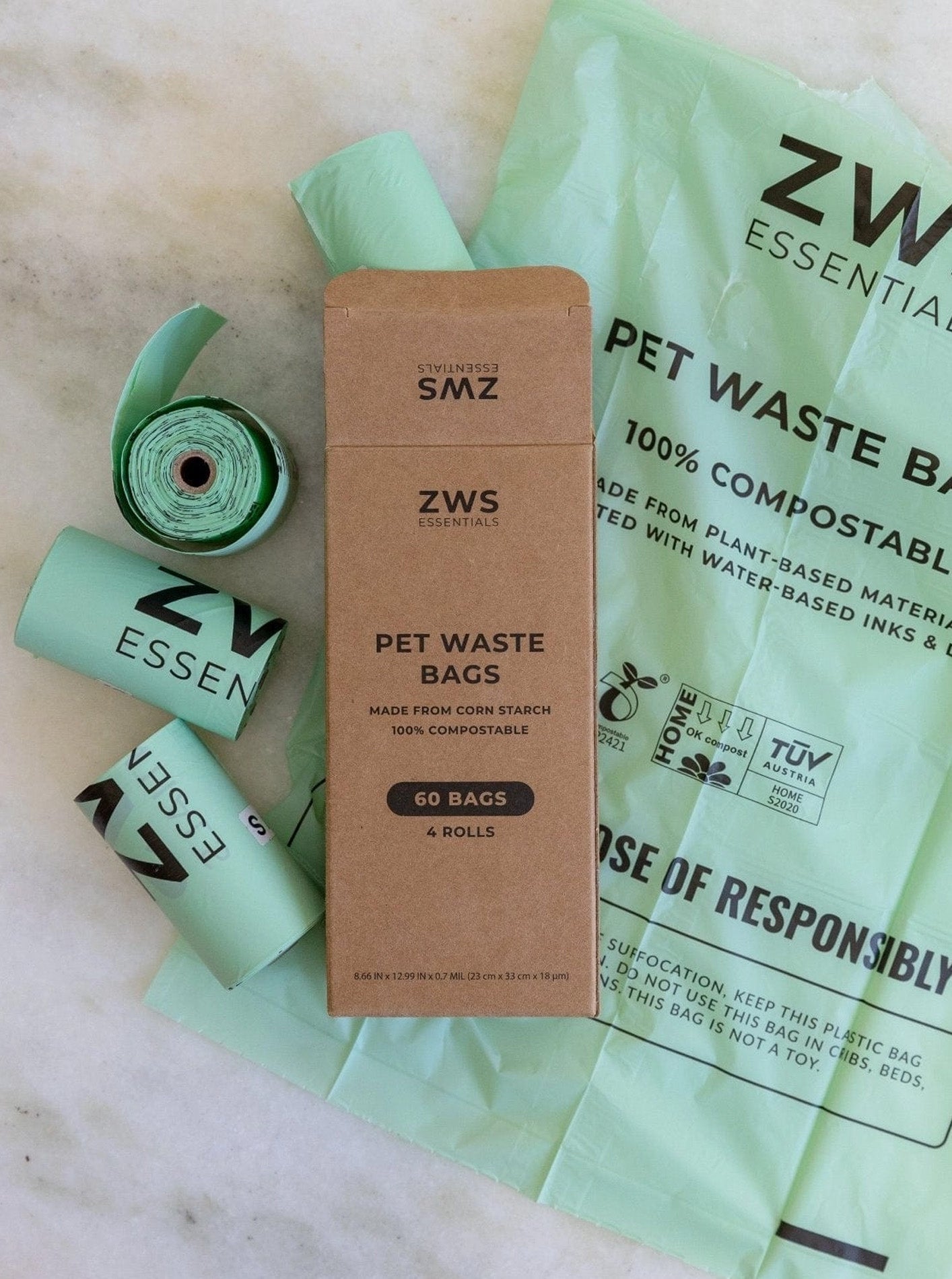 COMPOSTABLE PET WASTE BAGS