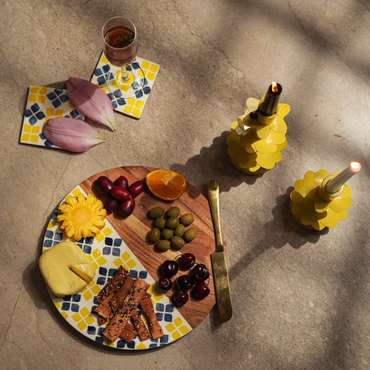 Marigold Mosaic Acacia Wood Inlay Serve Board