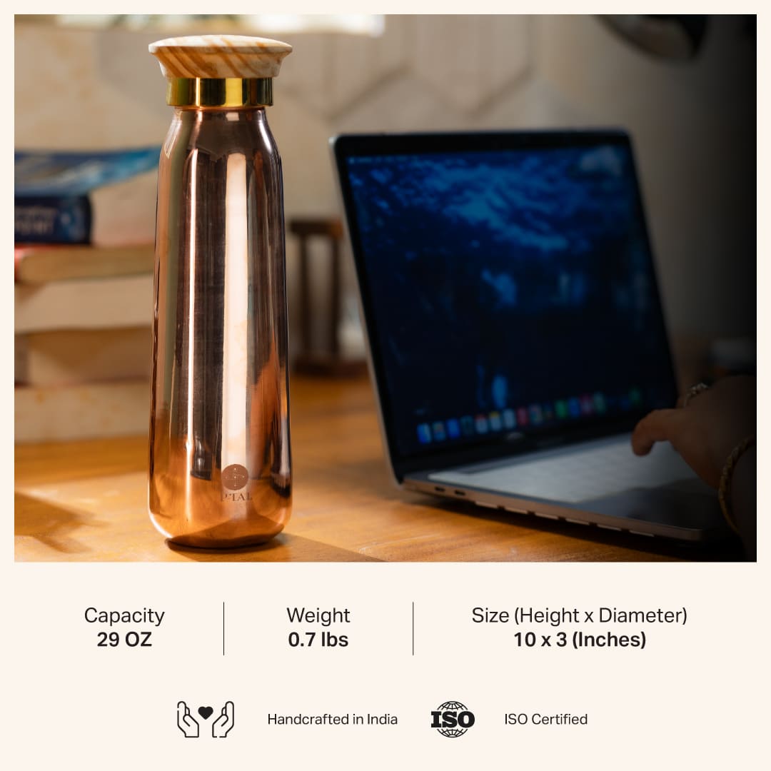 Copper Bottle, 100% Leakproof Copper Water Bottle