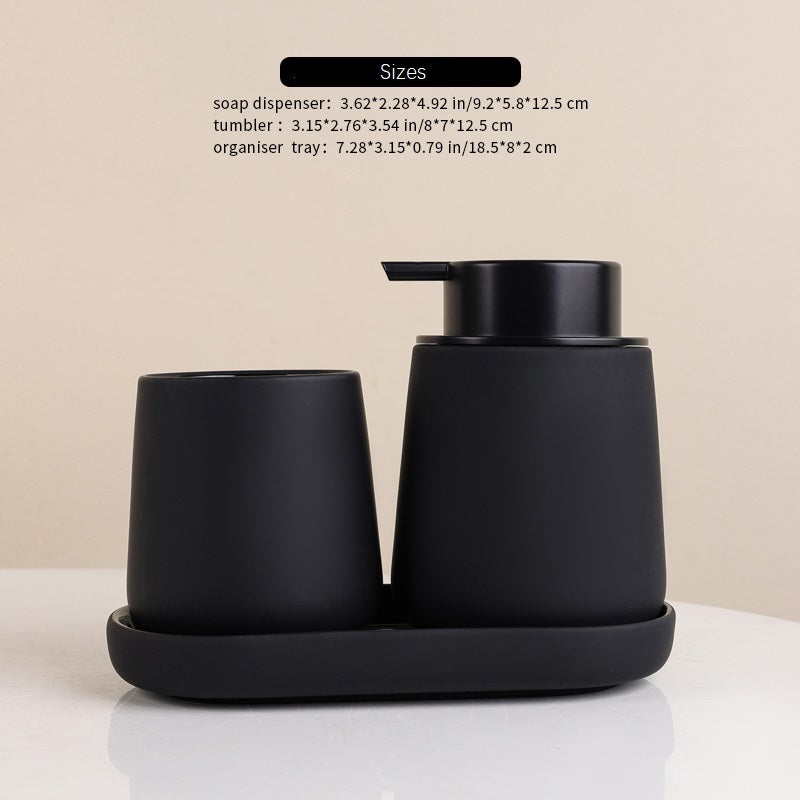 Rubber Paint Foaming Bathroom Accessories Set Sustainable Ceramic