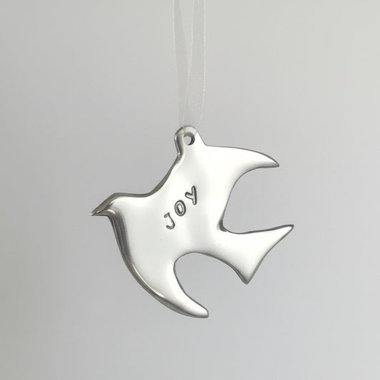 Ornament Silver Dove 'Joy'