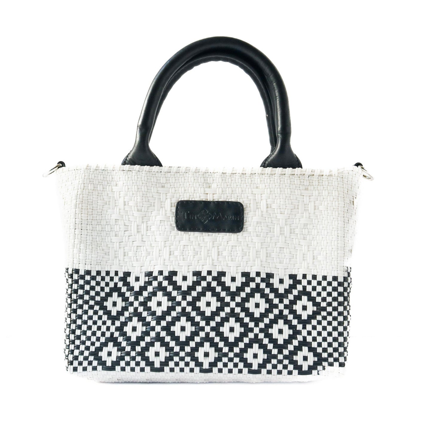 Tin Marin White Small Woven Crossbody Bag