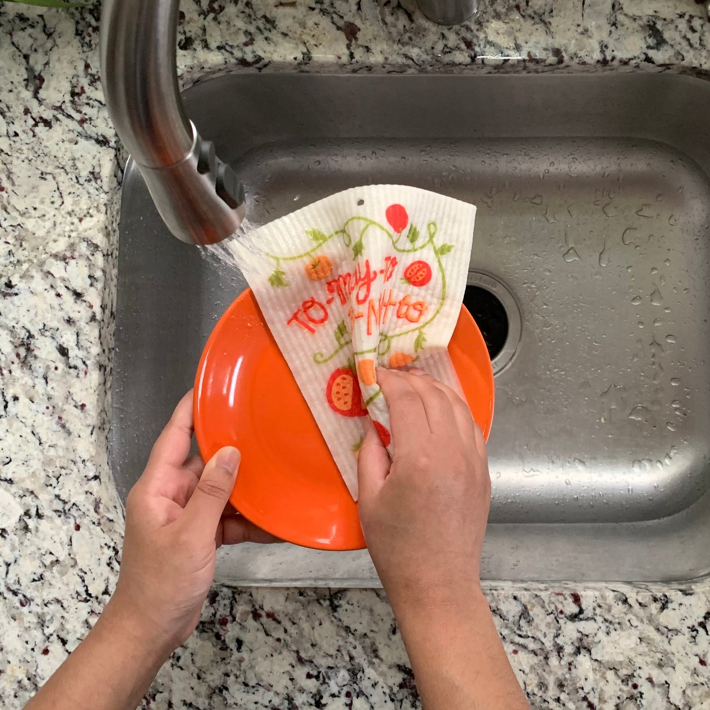 Tomato Dish Towel + Sponge Cloth Gift Set