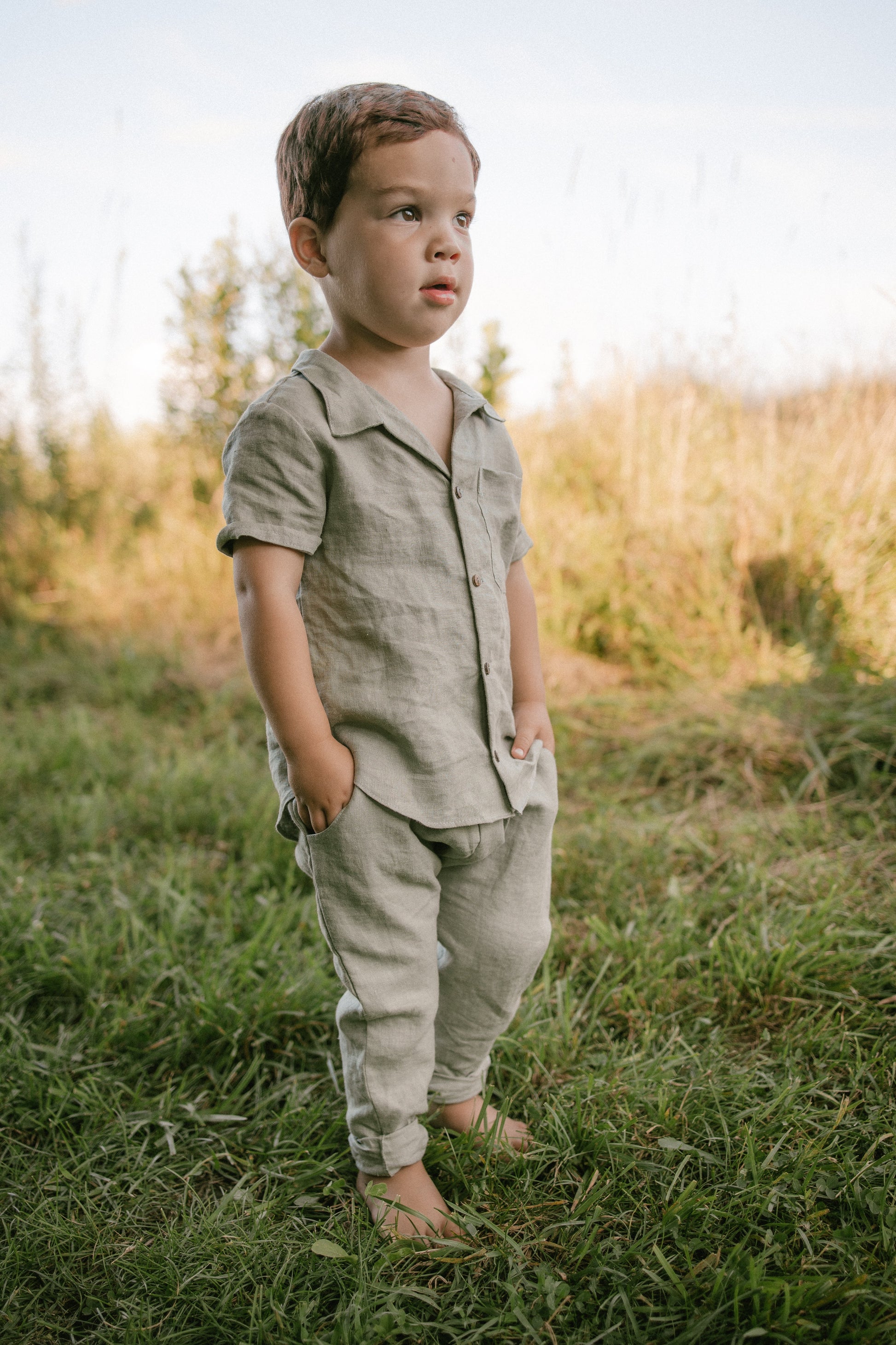 Carter Linen Pant Set- Sage Green
