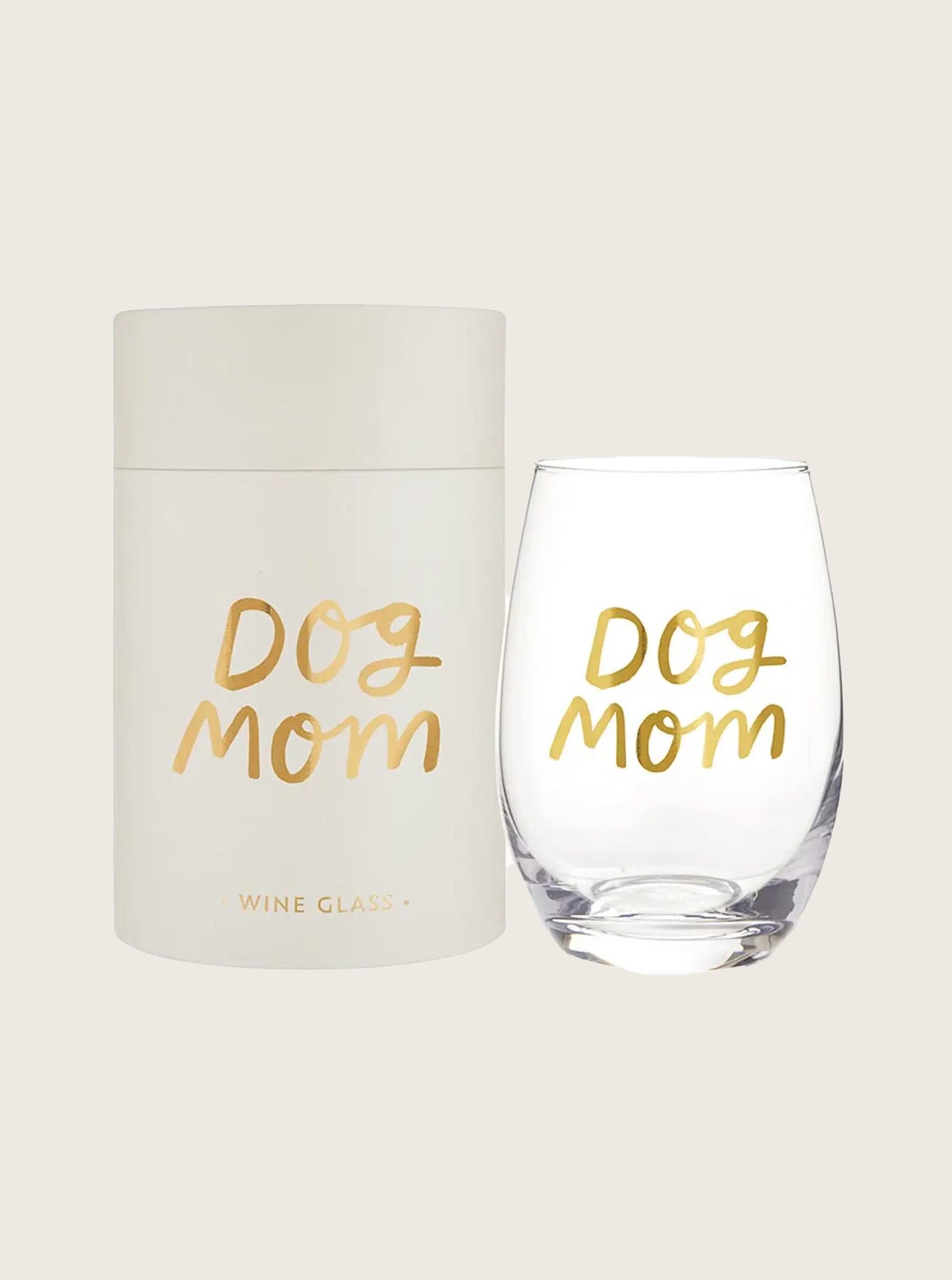 DOG MOM STEMLESS WINE GLASS