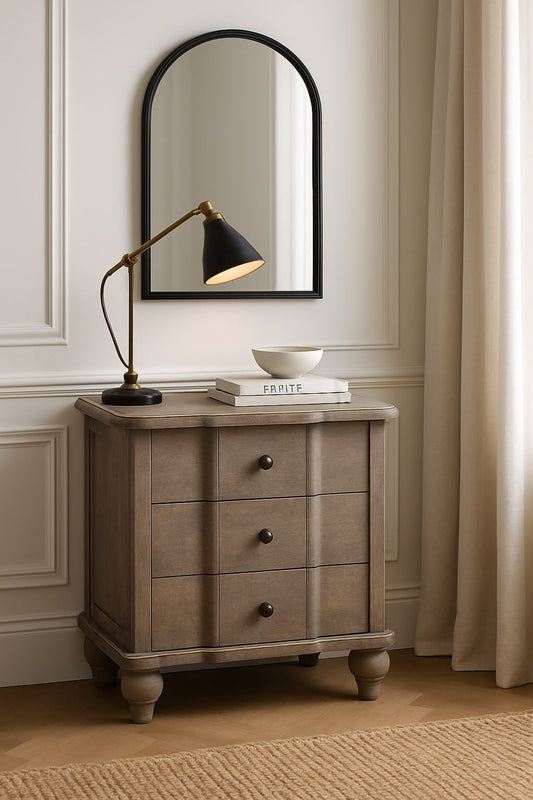 Solid Wood Beaumont Curved Nightstand