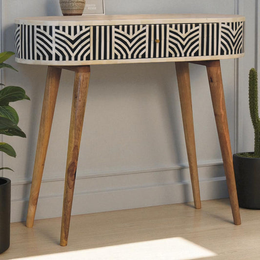 Solid Wood Edessa Bone Inlay Console Table