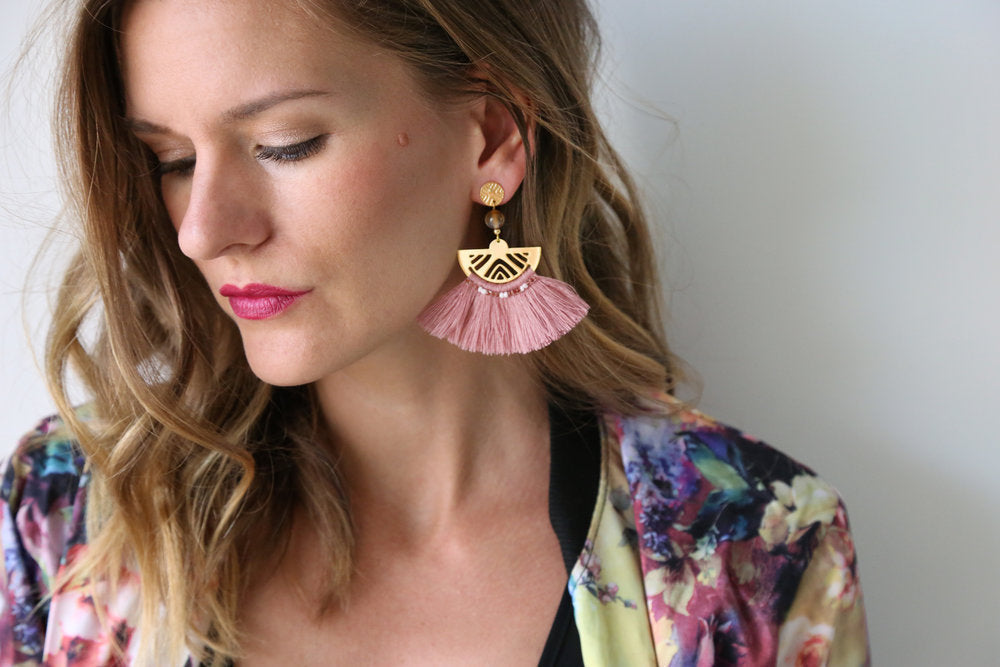 Luna Tassel Earring - Rose