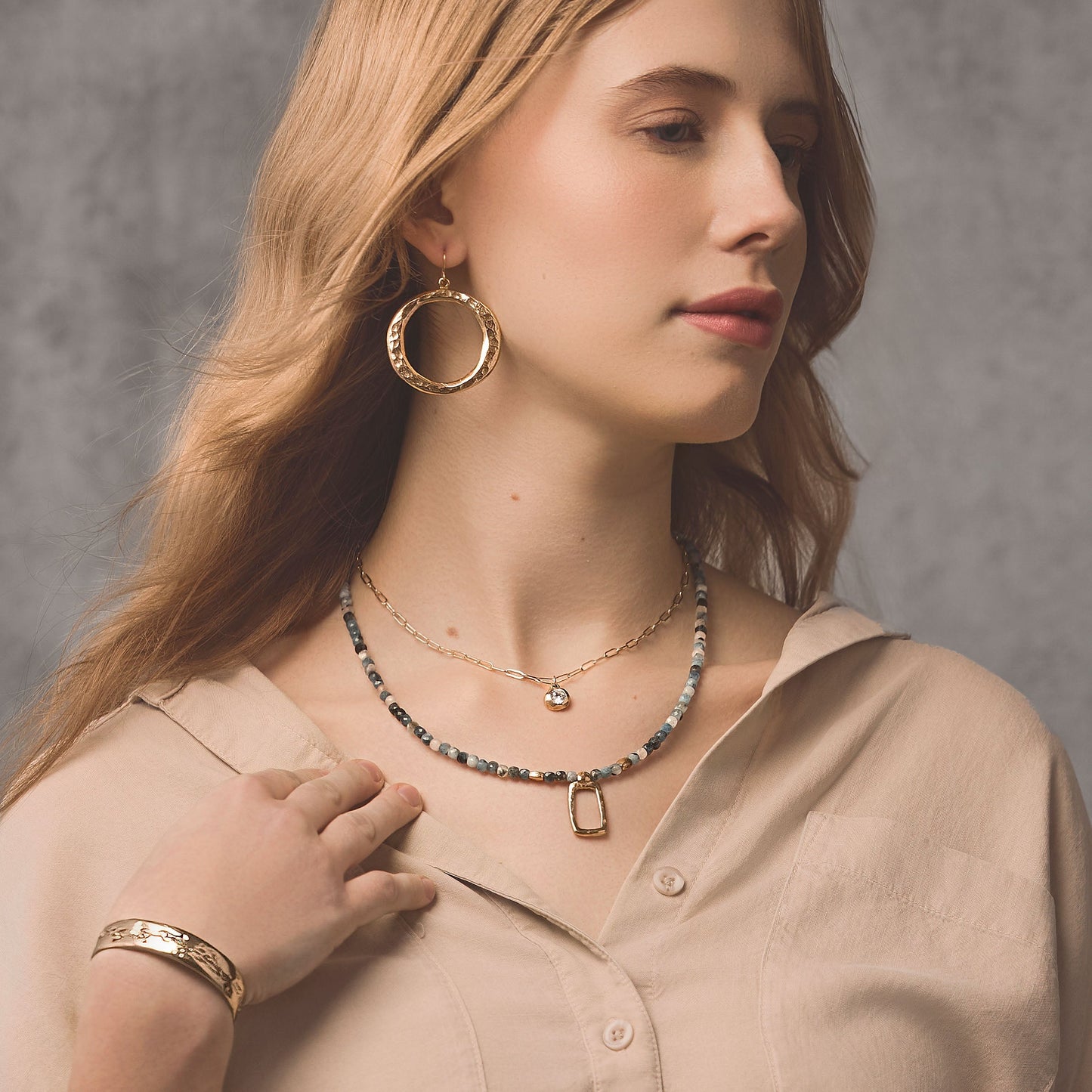 Petite Aura Necklace with Gold Filled Chain