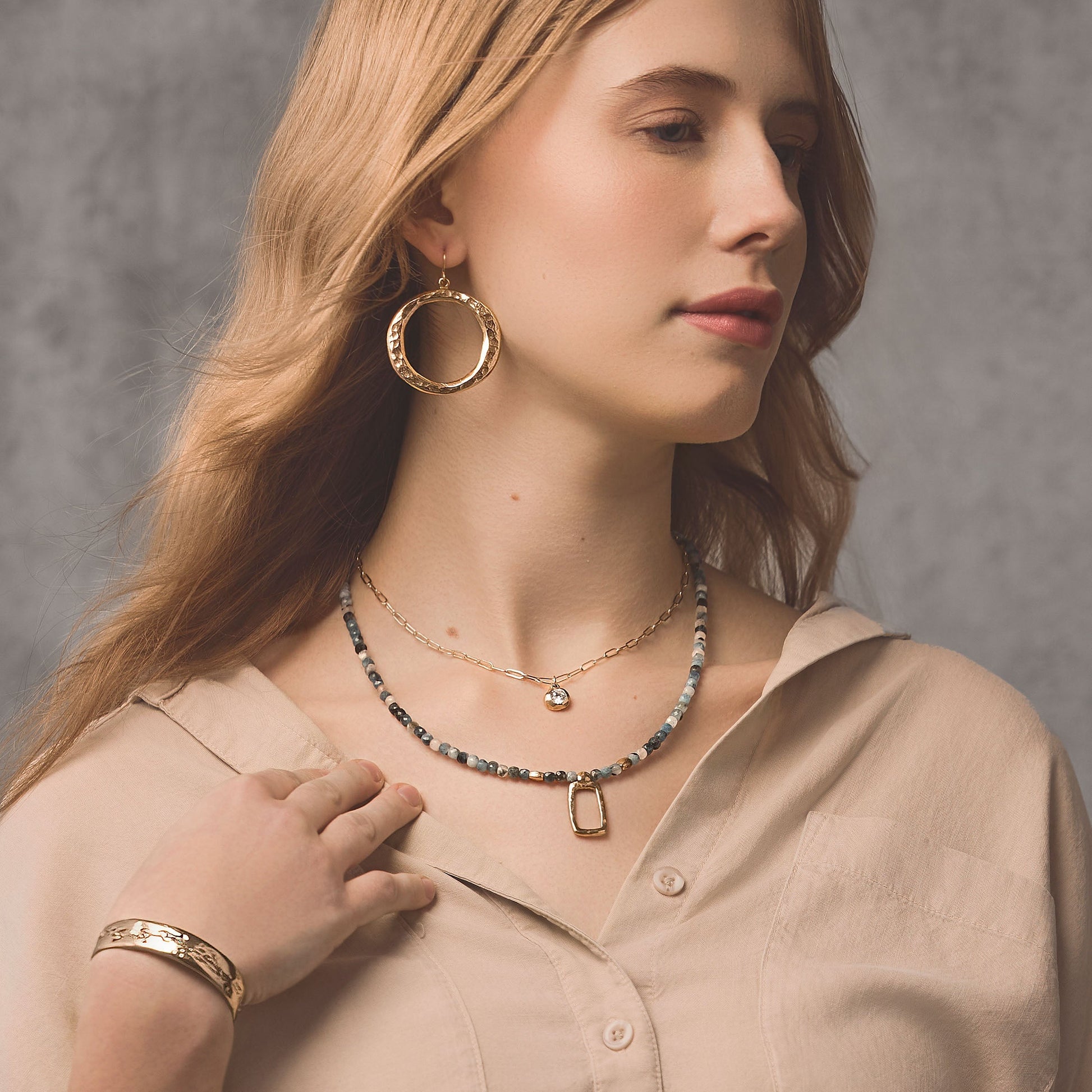 Petite Aura Necklace with Gold Filled Chain