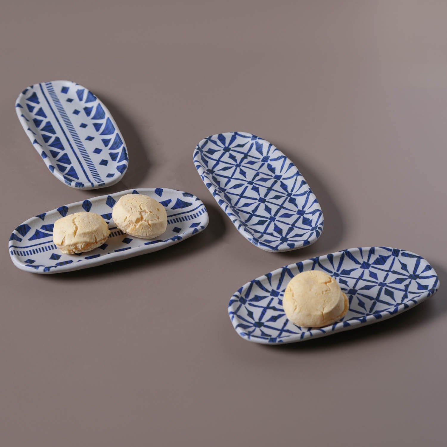 Shallow Organic Oval Platter Mini Set of 4