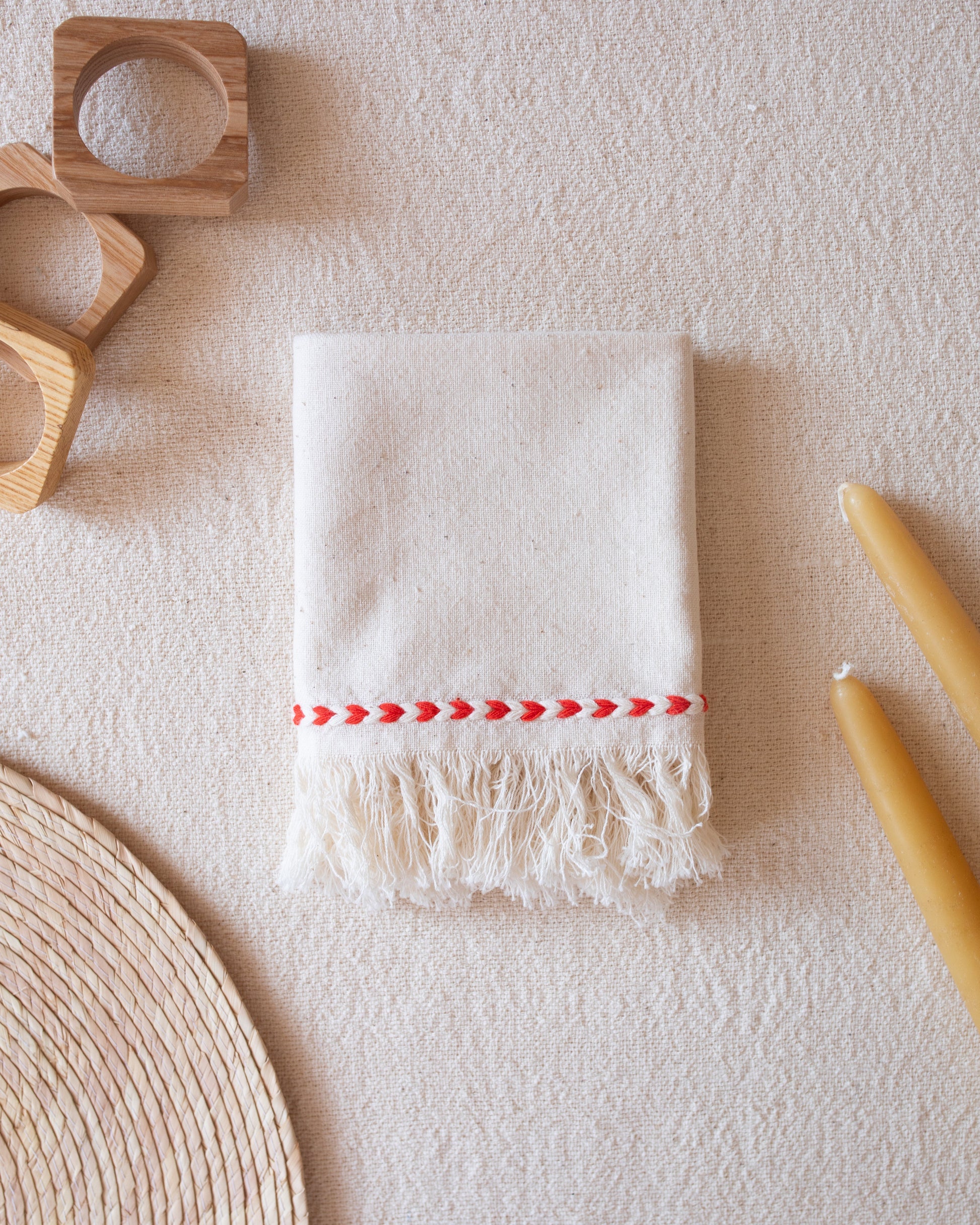 Red Braid Detail Napkin | Set of 2
