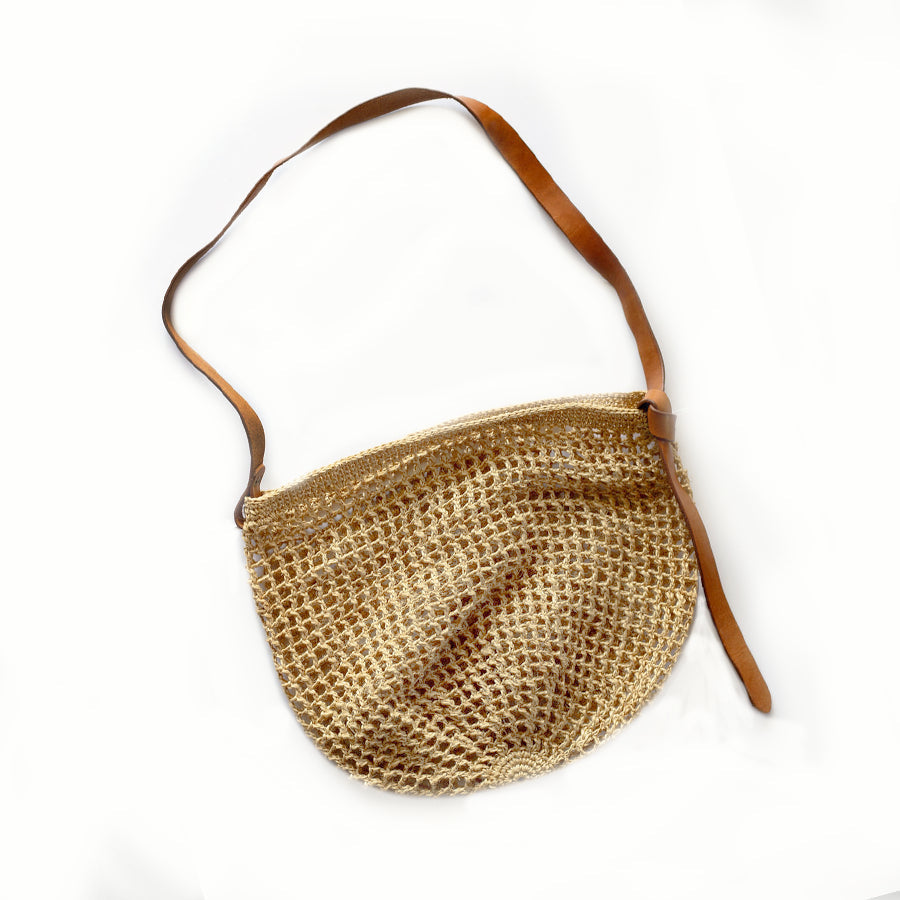 Maria Woven Market Bag | Leather Strap
