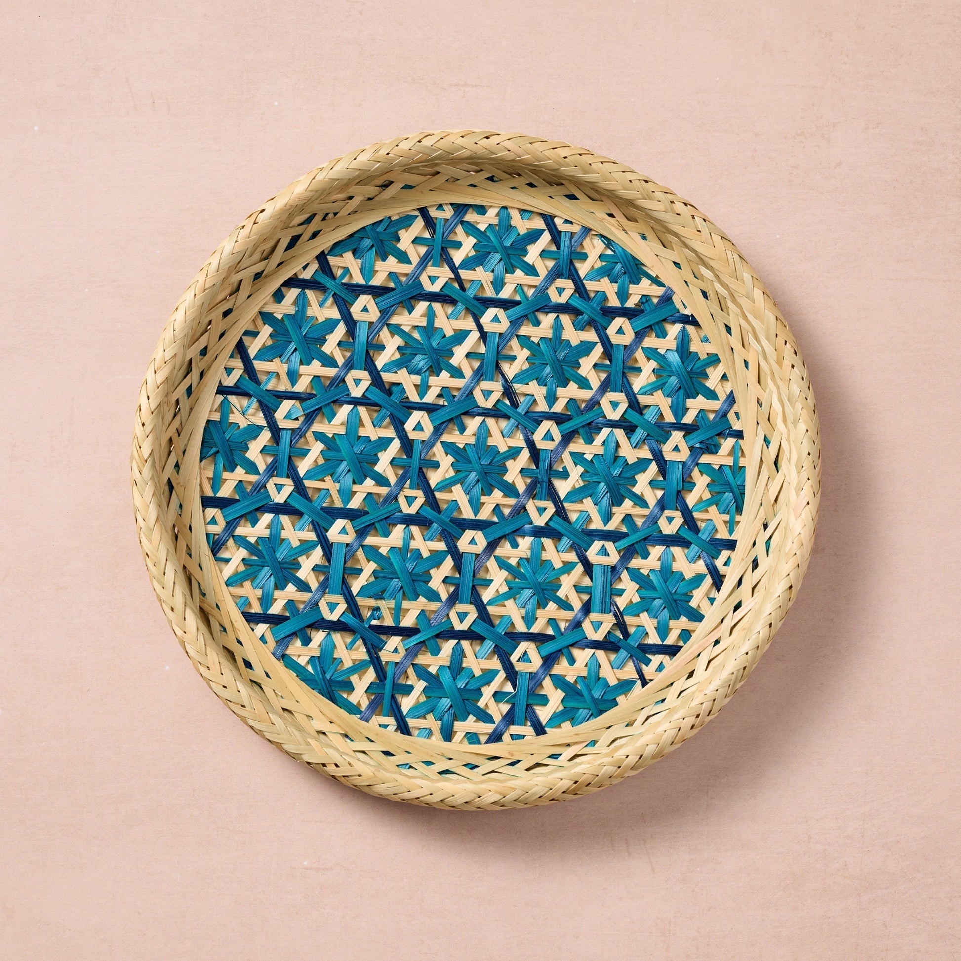 Phu An Bamboo Basket with Blue - 10.5