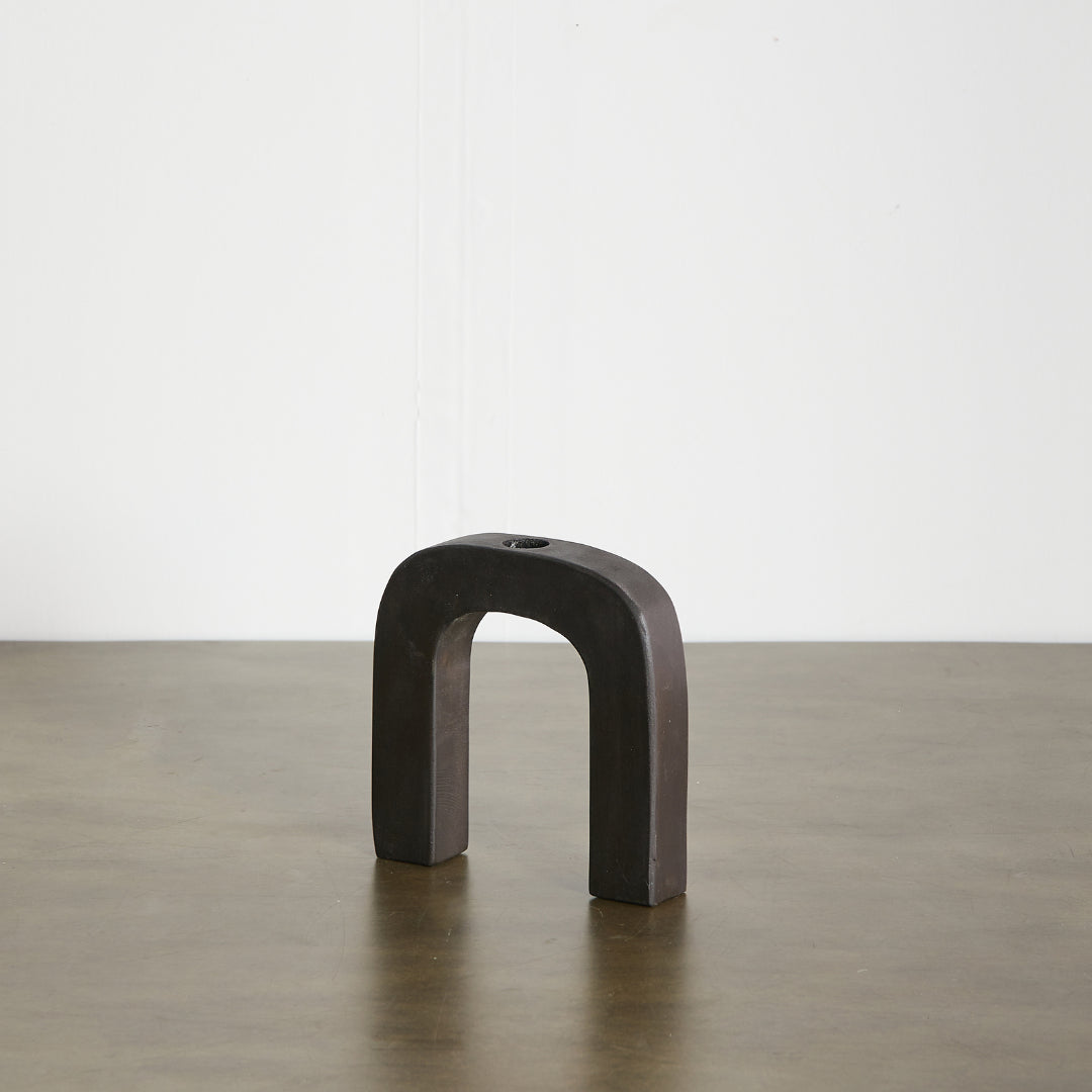Arch Wooden Taper Candlestick Holder