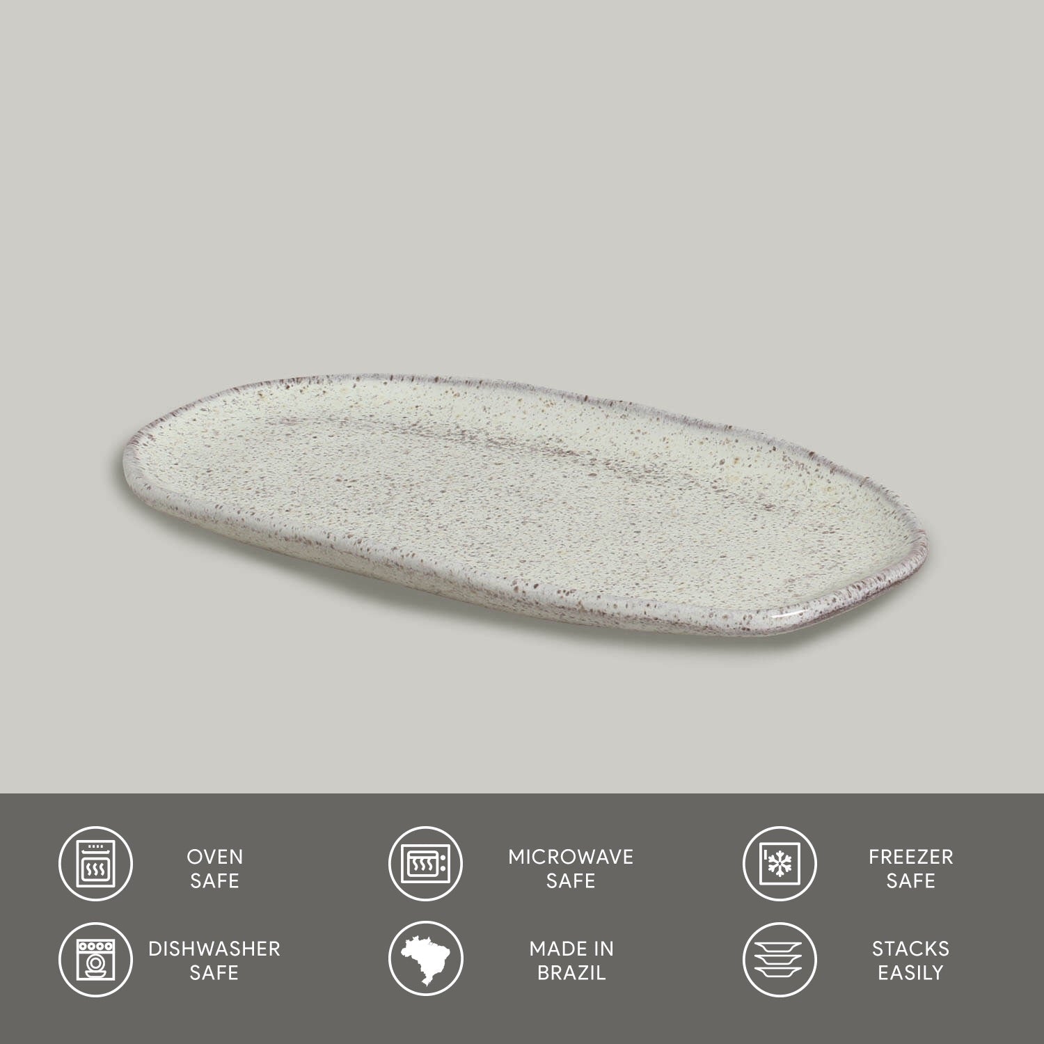 Shallow Organic Oval Platter Small Set of 4