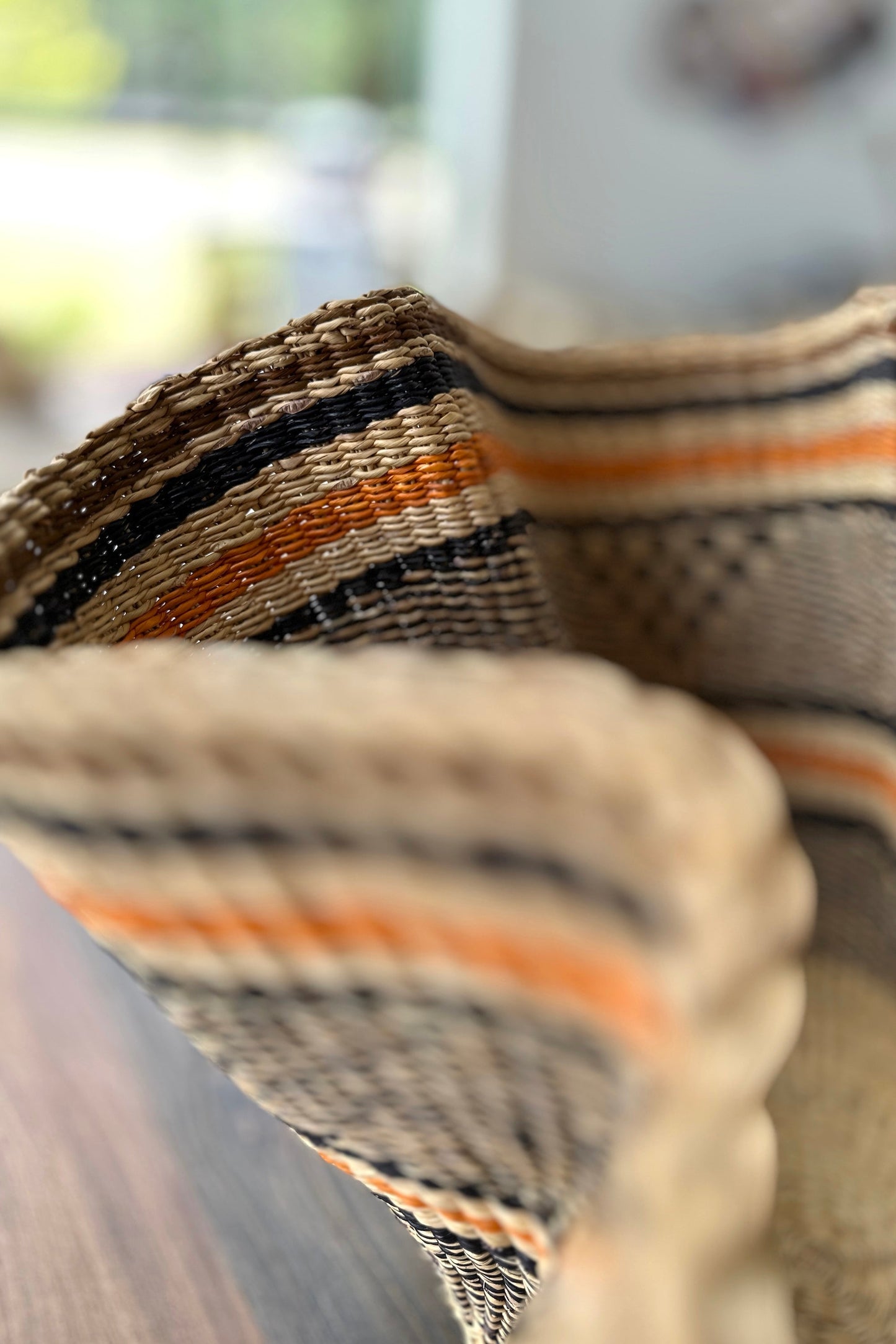 Handwoven Wave Basket - Earth Colors