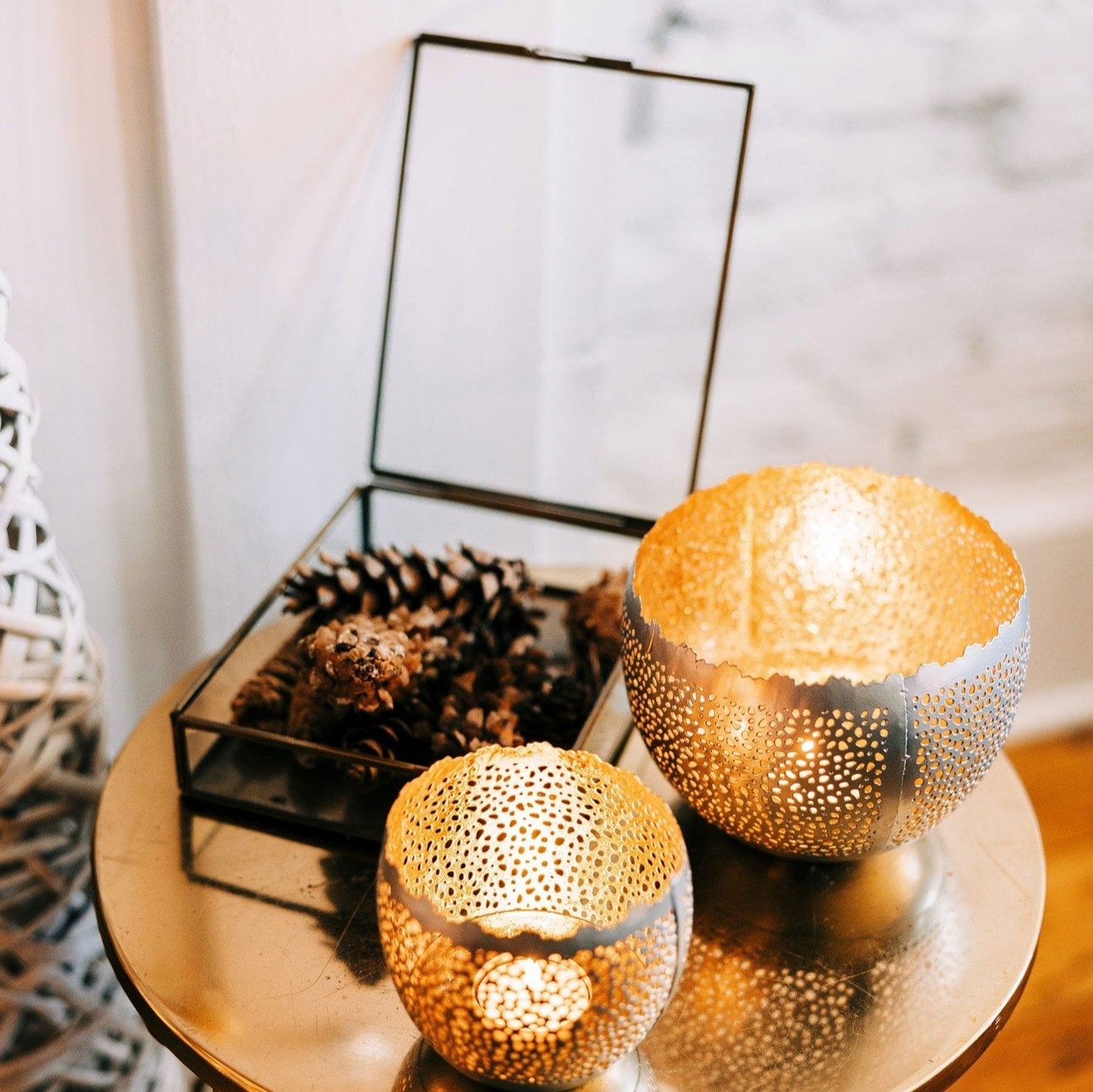 Antiqued Brass Keepsake Box
