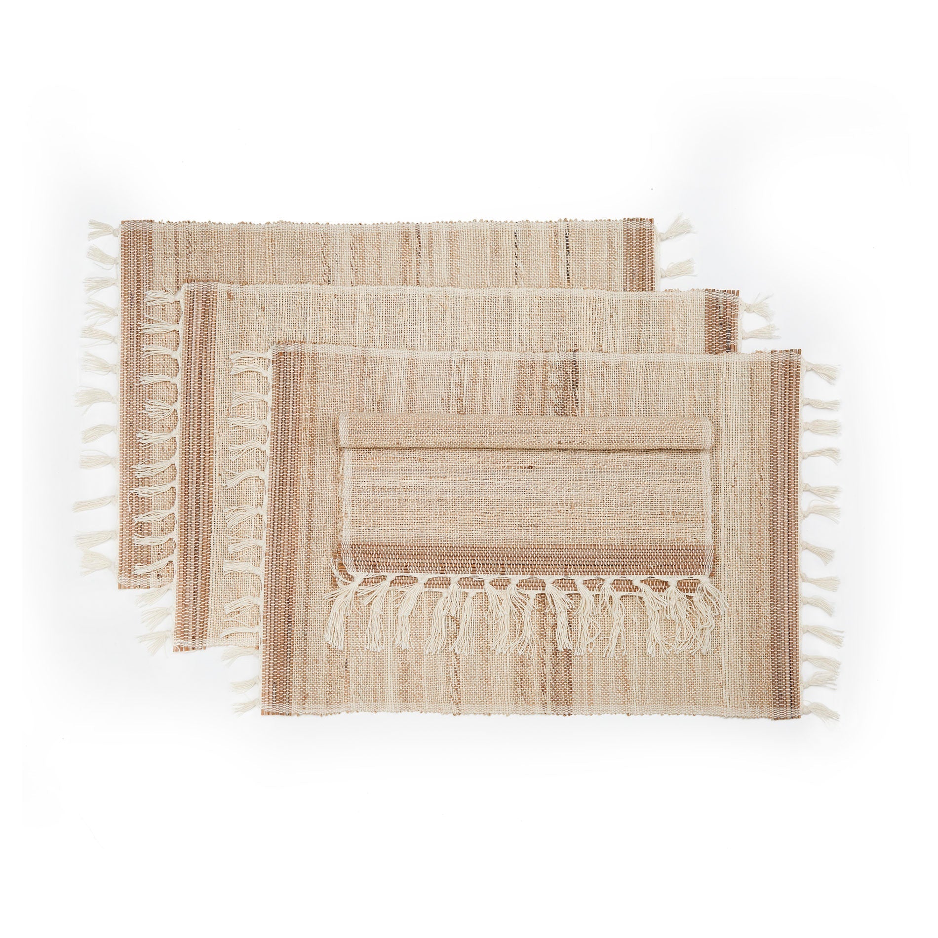 Biscotti Placemats. Set of 4. Banana Stem Fiber - Handwoven - Fair Trade - Artisan Made