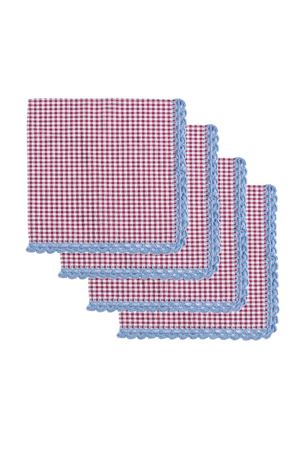 S/4 Flores Crochet Napkin - Burgundy