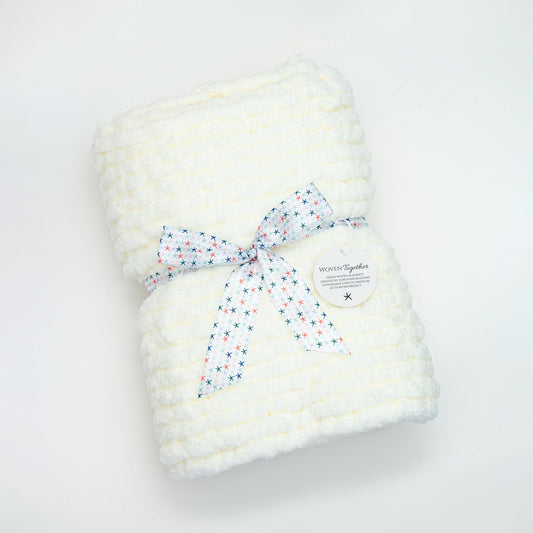 Woven Together Baby Blanket In White