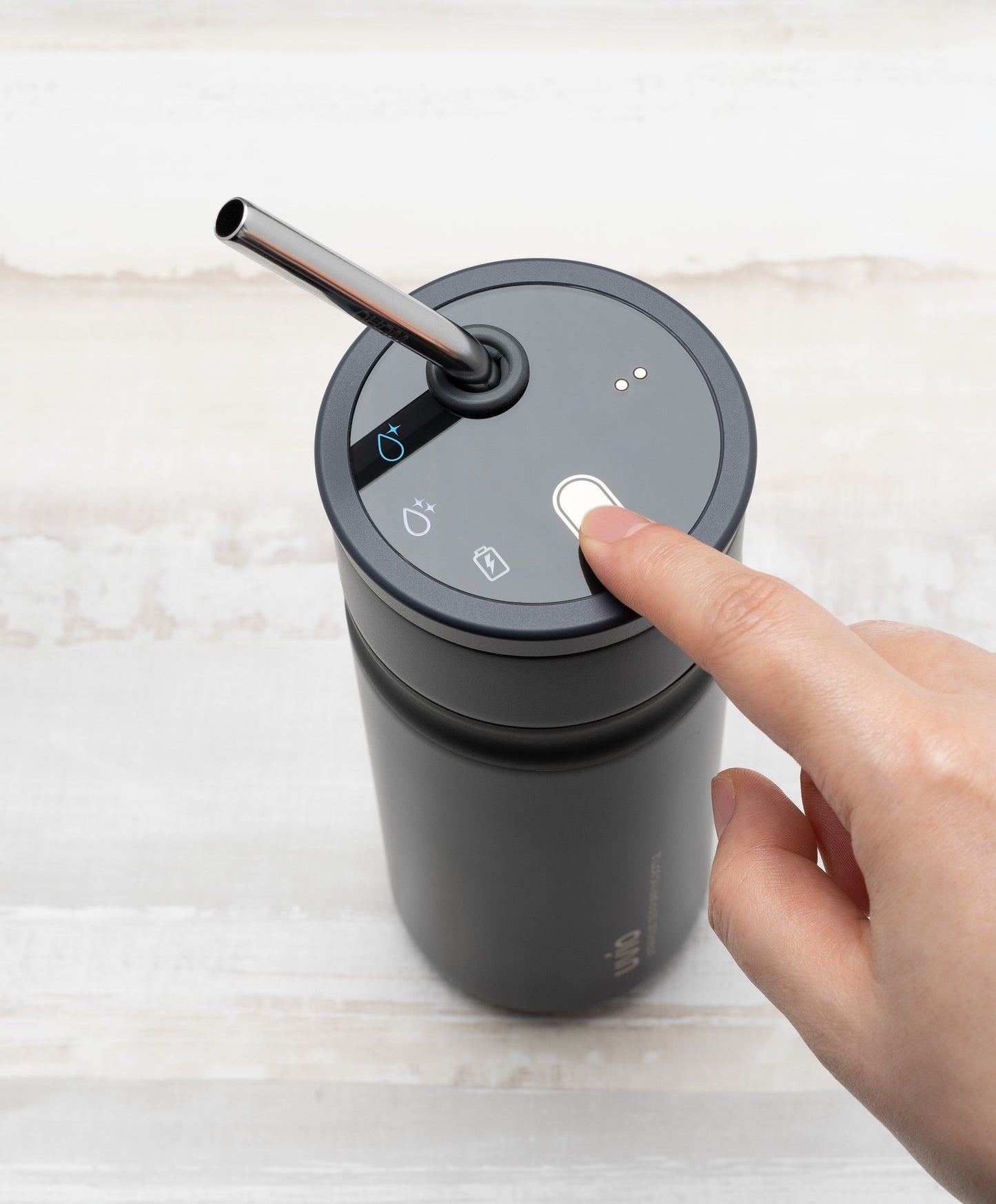 Uvio Self-Purifying Water Bottle - Charcoal Black