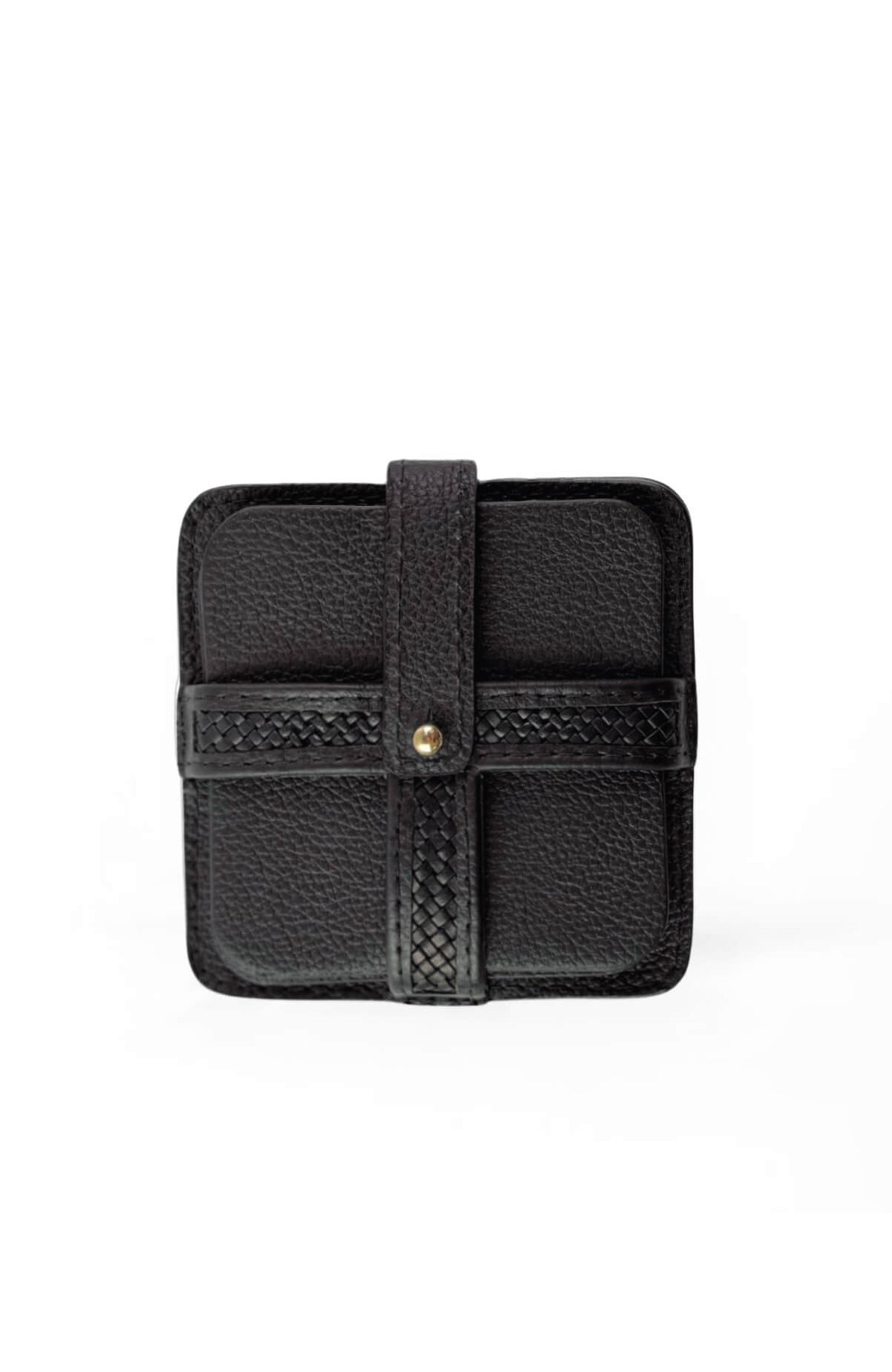 Woven Square Coasters  (Set of 4 with Holder)