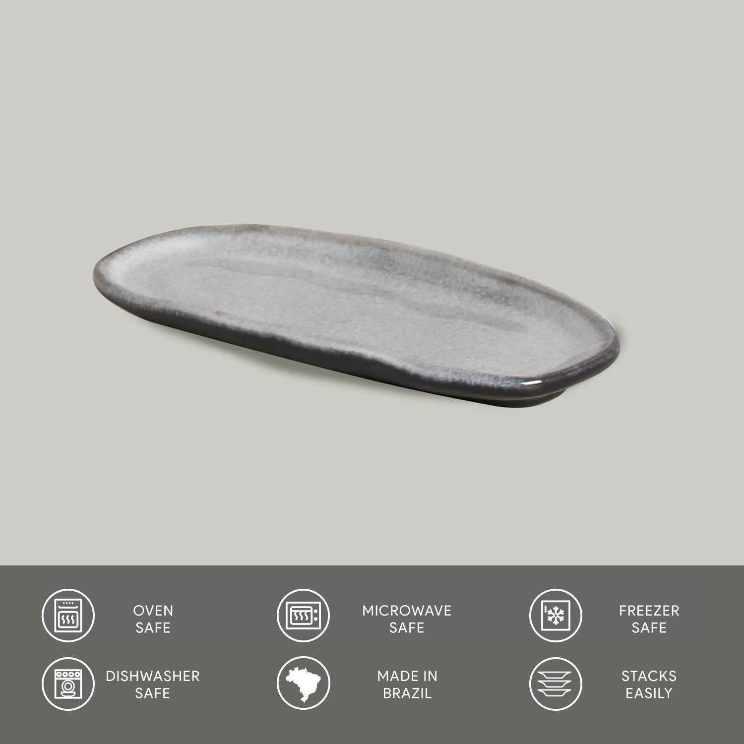 Shallow Organic Oval Platter Small Set of 4