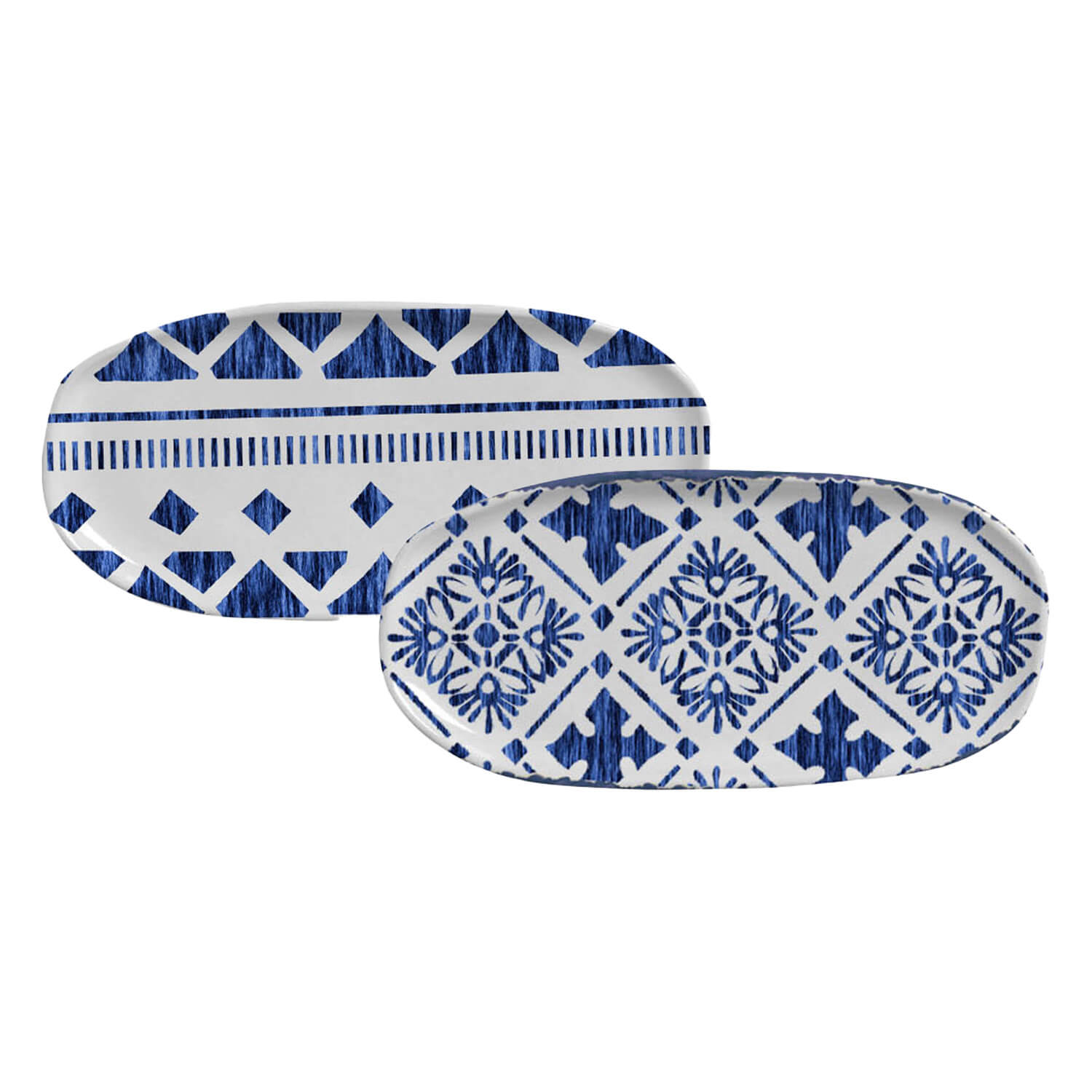 Shallow Organic Oval Platter Small Set of 4