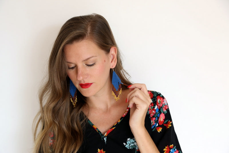 Peacock Embera Earrings